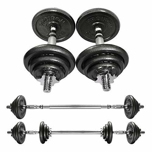 Social PROIRON Mancuernas ajustables 20kg conjunto con pesas barra y discos