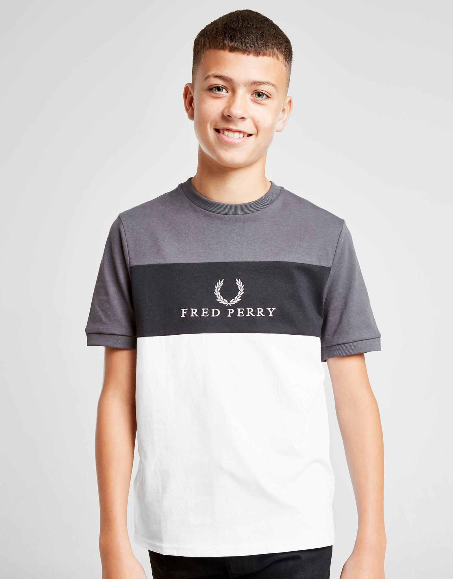Social Fred Perry Colour Block Panel Logo T-Shirt