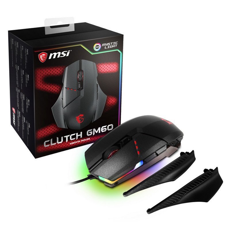 Rato MSI Clutch GM60 10 (Ótico - 10800 dpi - Preto)
