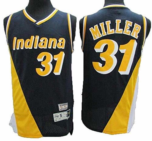 BXWA-Sports Indiana Pacers 31# Reggie Miller Maillot de Baloncesto para Hombre Retro