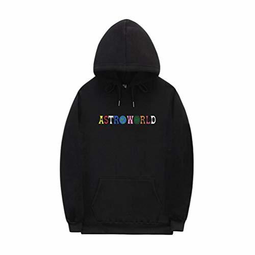 Moda PANOZON Sudadera Hombre Travis Scott Astroworld Impresión de Logo Hoodie Chaqueta con