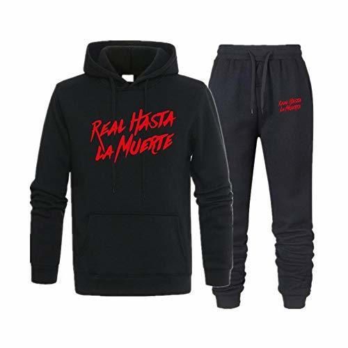 Fashion Sudadera con Capucha Pantalones Real hasta La Muerte Be The Light Conjunto