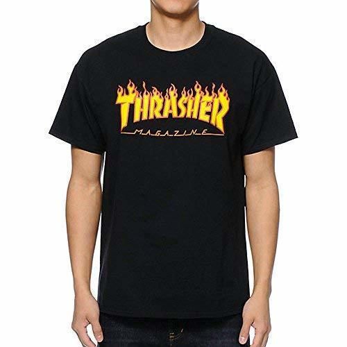 Thrasher Flame black Camiseta Tamaño L
