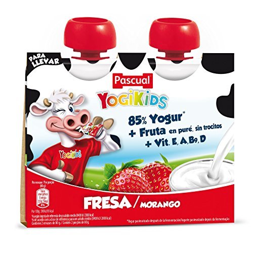 Lugar Pascual Yogur Liquido de Fresa - Paquete de 2 x 80 gr