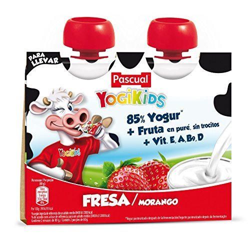 Pascual Yogur Liquido de Fresa - Paquete de 2 x 80 gr