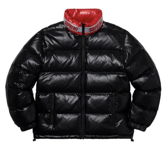 Fashion Supreme Shiny Reversible Puffy Jacket Black