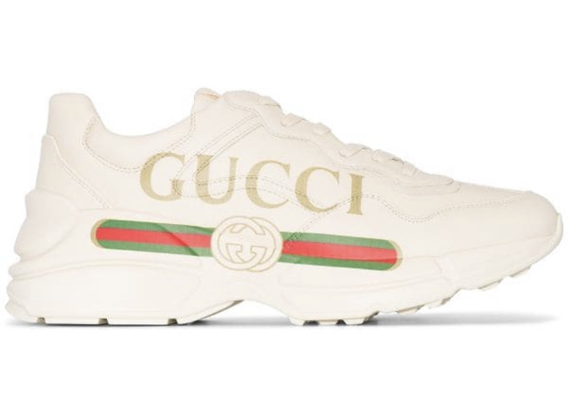 Fashion Men's Rhyton Gucci logo leather sneaker