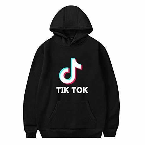 Social TIK TOK Sudadera con Capucha Unisex Camisa Cuello Redondo Blusa Manga Larga