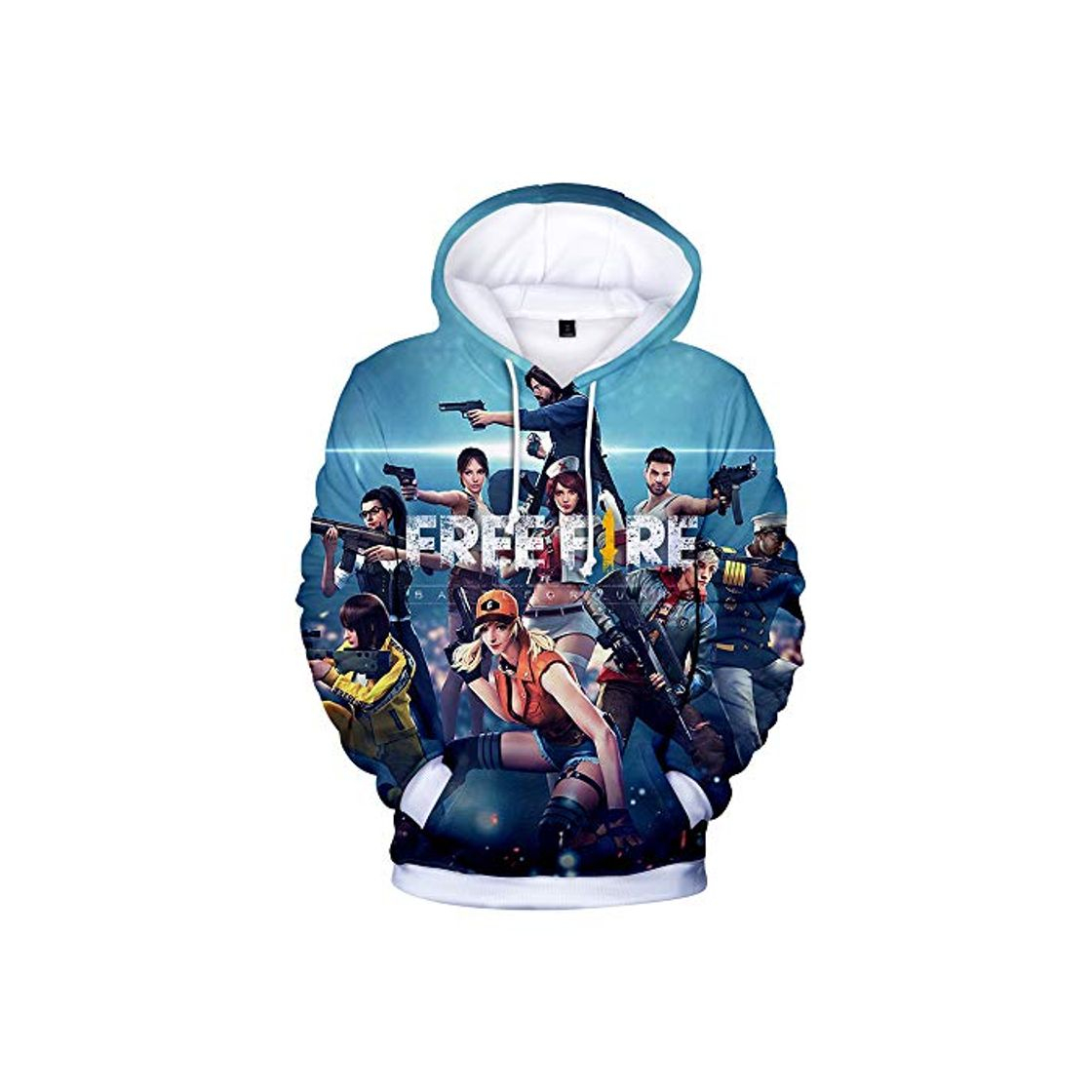 Social Unisex Free Fire Cartoon 3D Impresión Moda Sudadera con Capucha Manga Larga