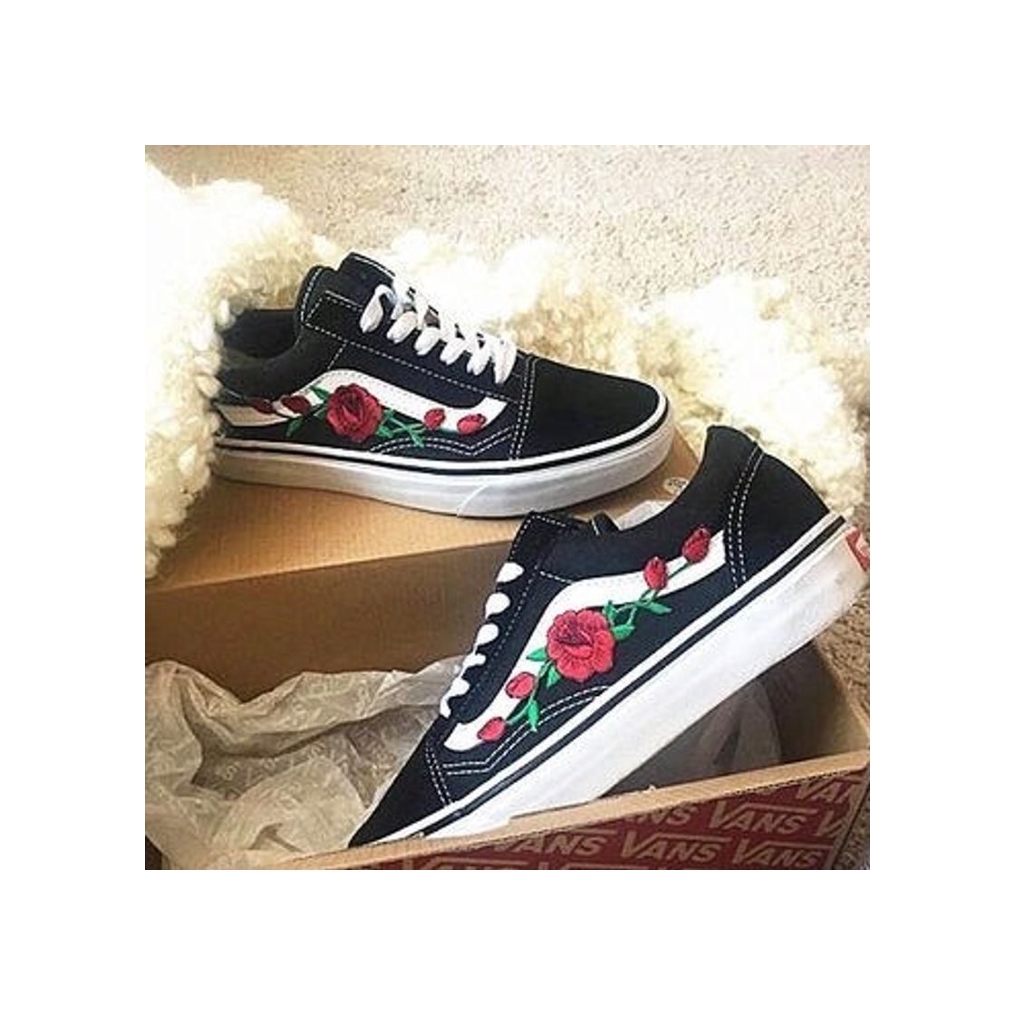 Social Vans old skool floral nere 