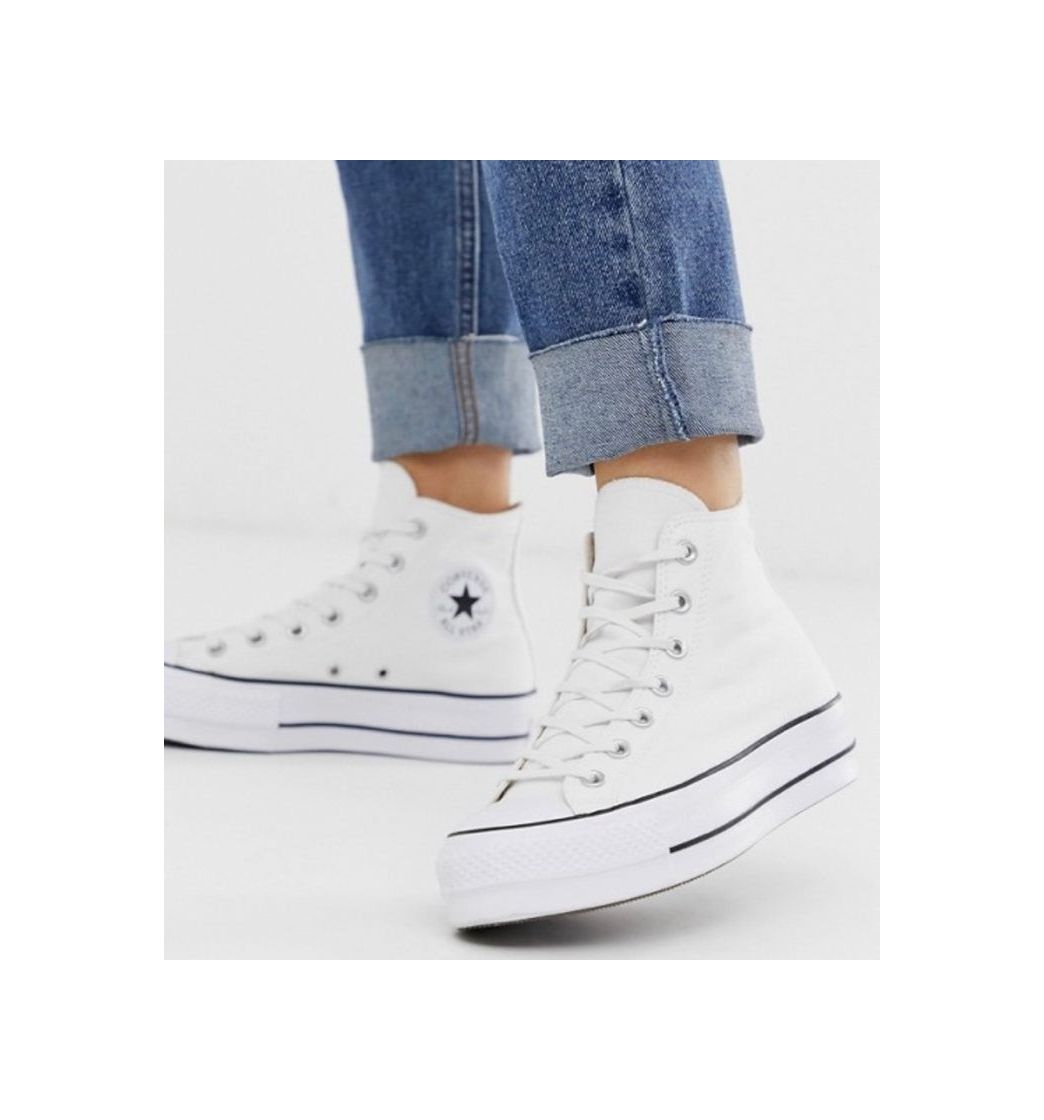 Product Converse Chuck Taylor Hi platform white trainers