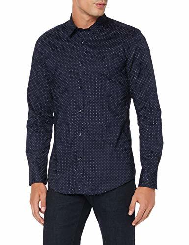 Social Antony Morato Camicia Ml,abbottonatura A Vista Formal Camisa Casual, Azul