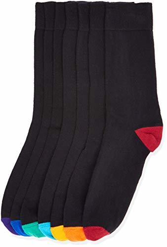 Moda find. 7 Pack Ankle Sock, Calcetines Hombre, Multicolore