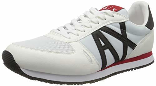 Armani Exchange Retro Running Sneakers, Zapatillas para Hombre, Blanco