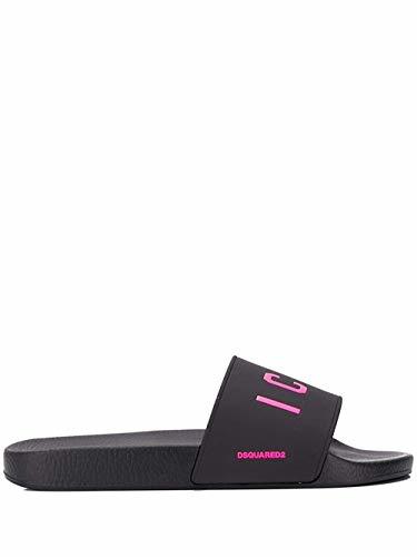 Moda Dsquared Regleta Caucho Negro con Icon en Diadema - Negro