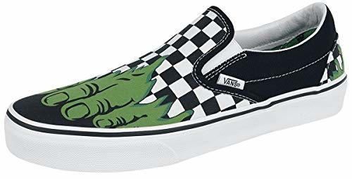 Vans Classic Slip On Marvel Hulk/Checkerboard Men's Skate Shoes Size 9.5