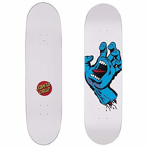 Santa Cruz Skateboard Deck Screaming Hand Taper Tip - 8.5 Inch Blanco