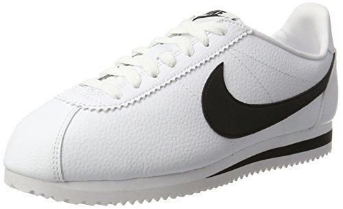 Fashion Nike Classic Cortez Leather, Zapatillas de Running Hombre, Blanco / Negro