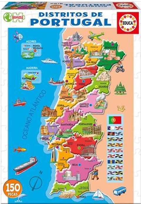 Product Puzzle Junior Distritos Portugal 150 peças 