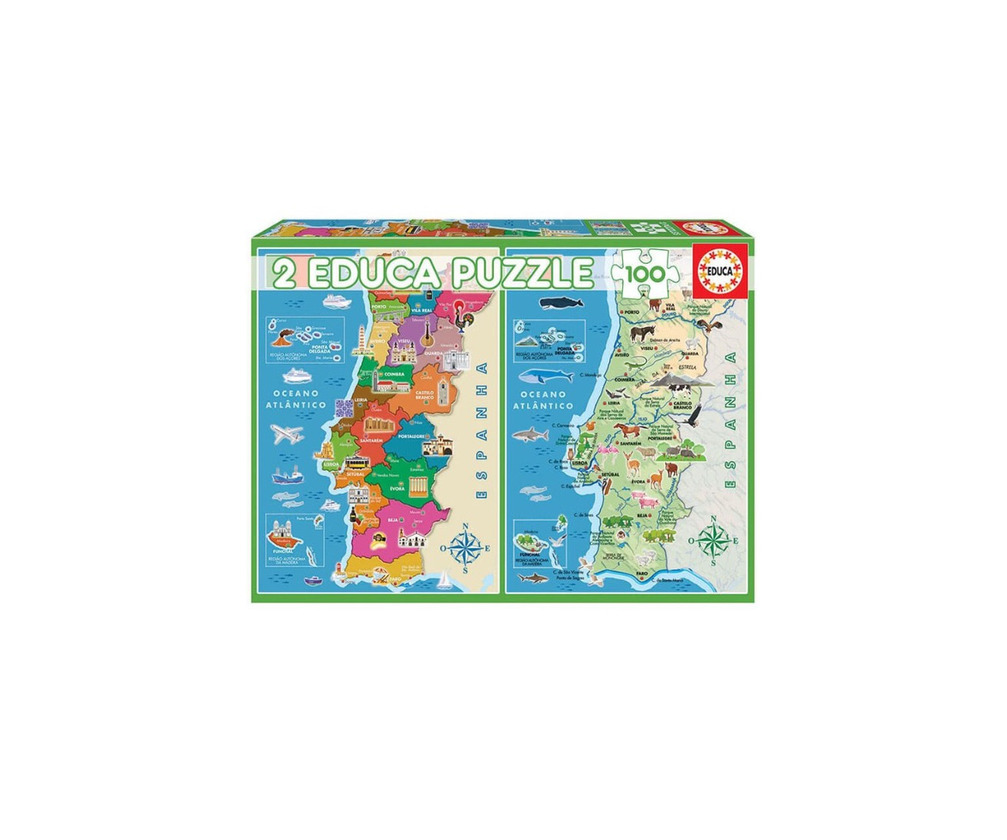 Product EDUCA PUZZLE 2X100 MAPA FÍSICO DISTRITOS PORTUGAL