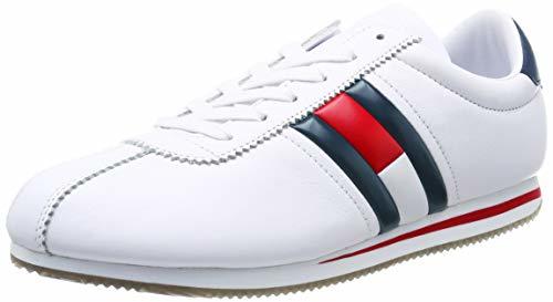 Social Tommy_Jeans Retro Flag Sneaker, Zapatillas para Hombre, Blanco