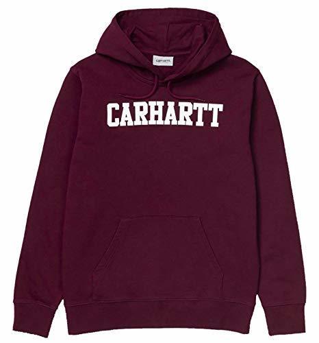Social Carhartt Hooded College Sweat Sudadera con Capucha para Hombre Bordeaux 1024669MRLT
