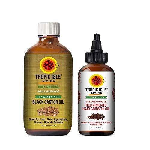 Tropic Isle Living Jamaican Black Castor Oil 8oz & Strong Roots Red
