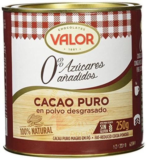 Chocolates Valor - Cacao Puro En Polvo Desgrasado - 250 g