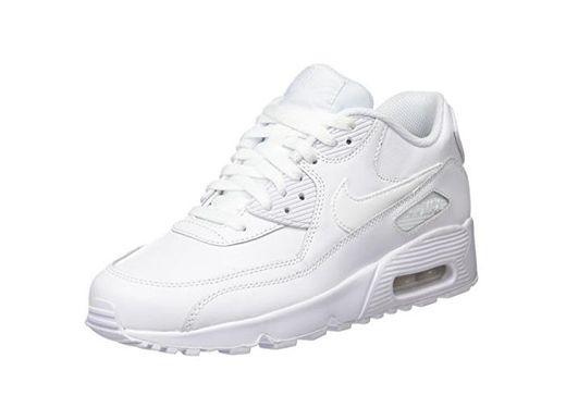 Nike Air MAX 90 Leather, Zapatillas para Niños, Blanco