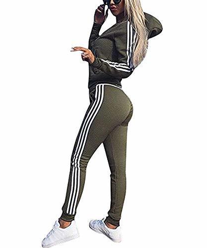 Moda udaderas Mujer Conjunto de Chándal de Mujer Camisas Fitness Manga Larga Casual