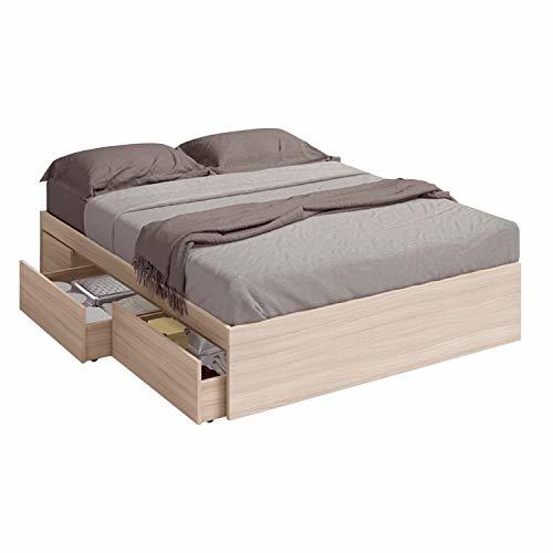 Home Habitdesign 006088W - Cama con 4 cajones para somier de 150 x