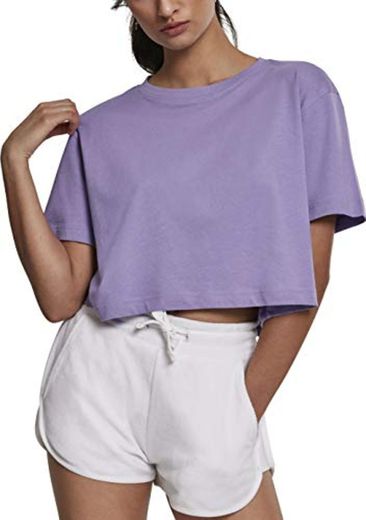 Urban Classics Ladies Short Oversized tee Camiseta, Morado