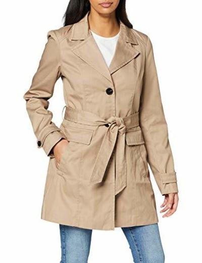 Vero Moda Vmeva Abby 3/4 Trenchcoat Noos Abrigo, Marrón Silver Mink, 44