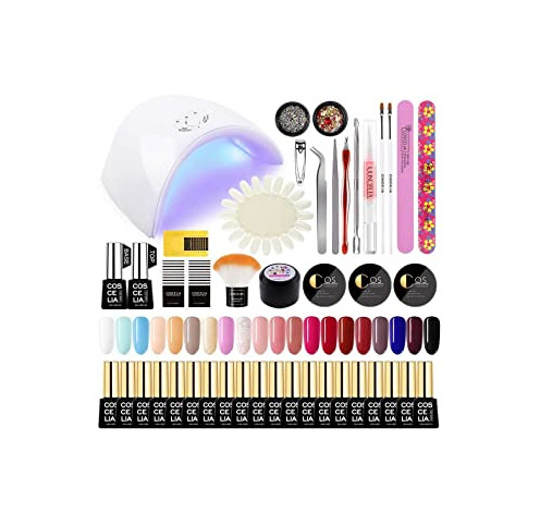 Belleza Saint-Acior 36W USB Lámpara Secador de Uñas 12PCS Esmalte Semipermanente Kit Uñas