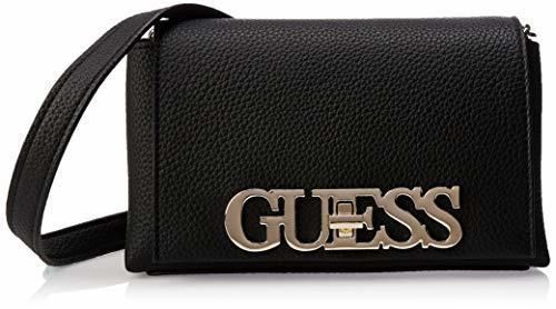 Guess Uptown Chic Mini Xbody Flap, Bolsa de mensajero para Mujer, Negro