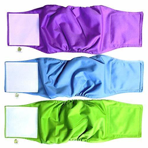 Place PET MAGASIN Pañales para Perro Cubre Panza Lavables [Juego de 3 Piezas]