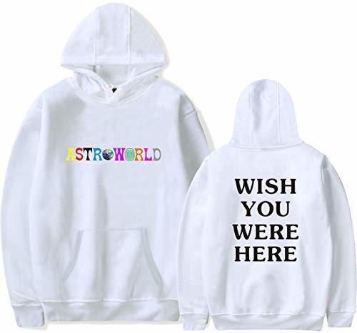 PANOZON Sudadera Hombre Travis Scott Astroworld Impresión de Logo Hoodie Chaqueta con