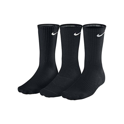 Nike Cushion Crew - Calcetines de Entrenamiento, 3 Pares, Hombre, Negro