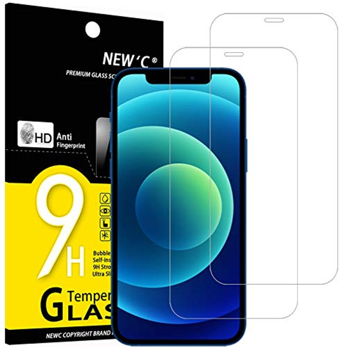 Producto NEW'C 2 Unidades, Protector de Pantalla para iPhone 12/12 Pro