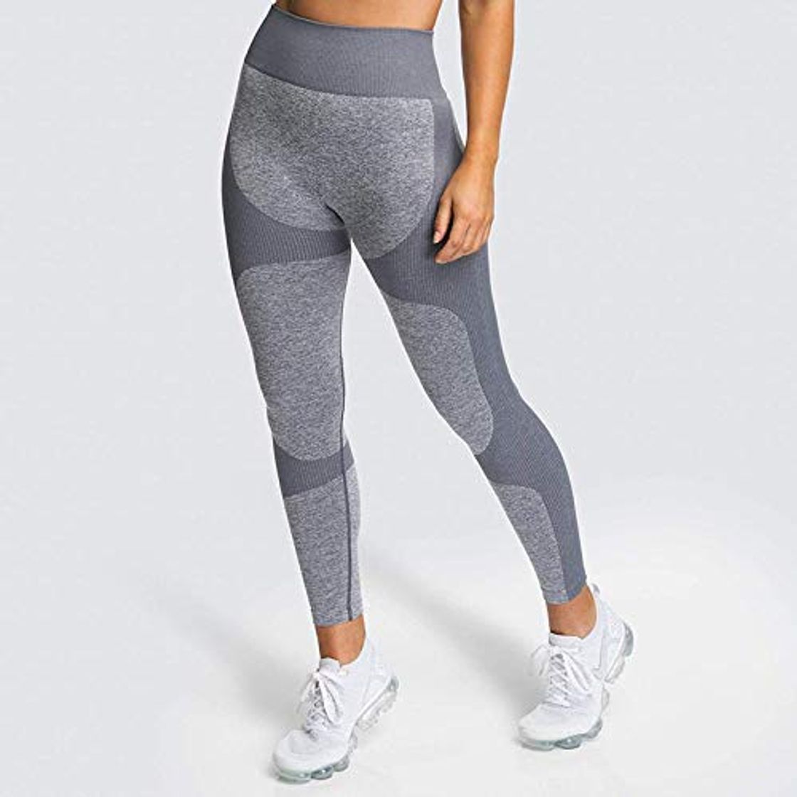 Moda Mallas Mujeres Cintura Alta   Fitness Legging Feminina Gym Workout Leggings Running Active Elastic Sportswear Leggins Sin Costuras Mujeres Joggers M Darkgrey