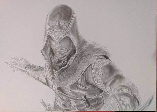 Desenho Realista Assassin Creed - Ezio