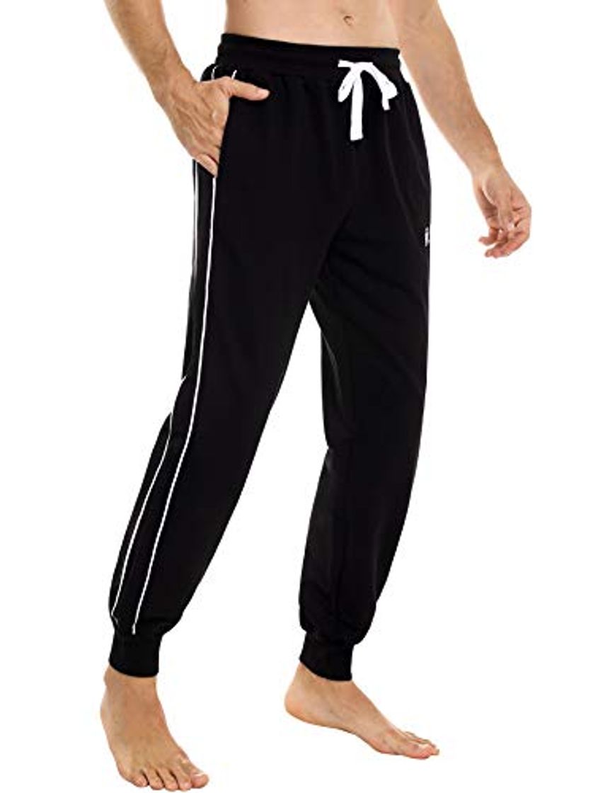Social Sykooria Pantalones Largos Deportivos para Hombre Pantalón Chándal de Algodón Otoño Invierno Jogger de Cintura Ajustable con Bolsillo Fitness Correr Casual
