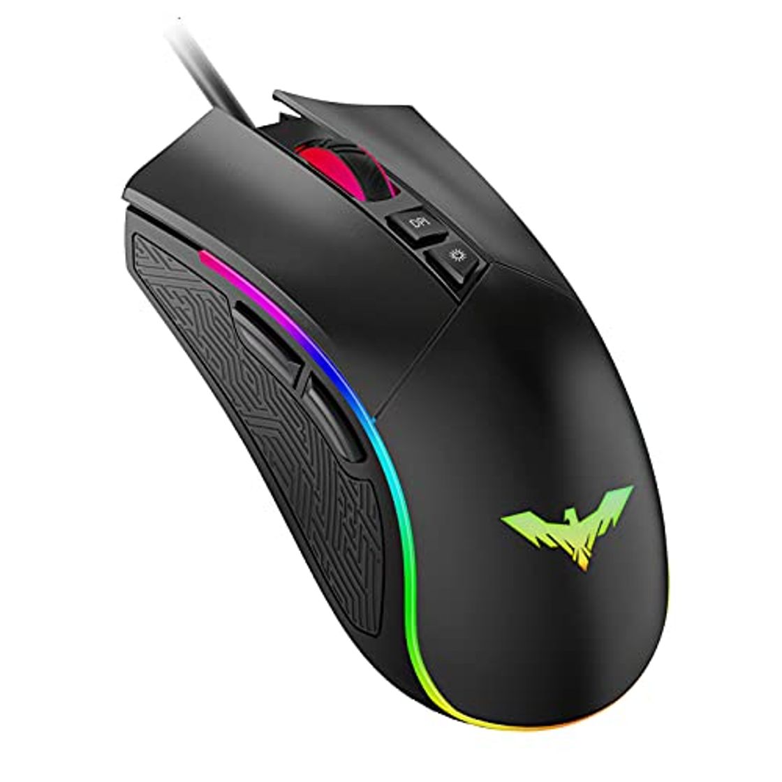 Electronic havit Ratón Gaming 7 Botones Mouse Gaming programables Iluminación RGB [800-1600-2400-4800] para