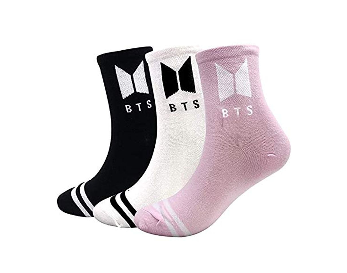 Moda BTS Bangtan Boys - Calcetines de punto de algodón para deporte, transpirables,