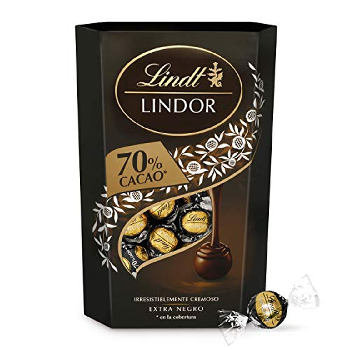 Product Lindt Lindor Bombones de Chocolate Negro 70% Cacao - Aprox. 26-27 Bombones