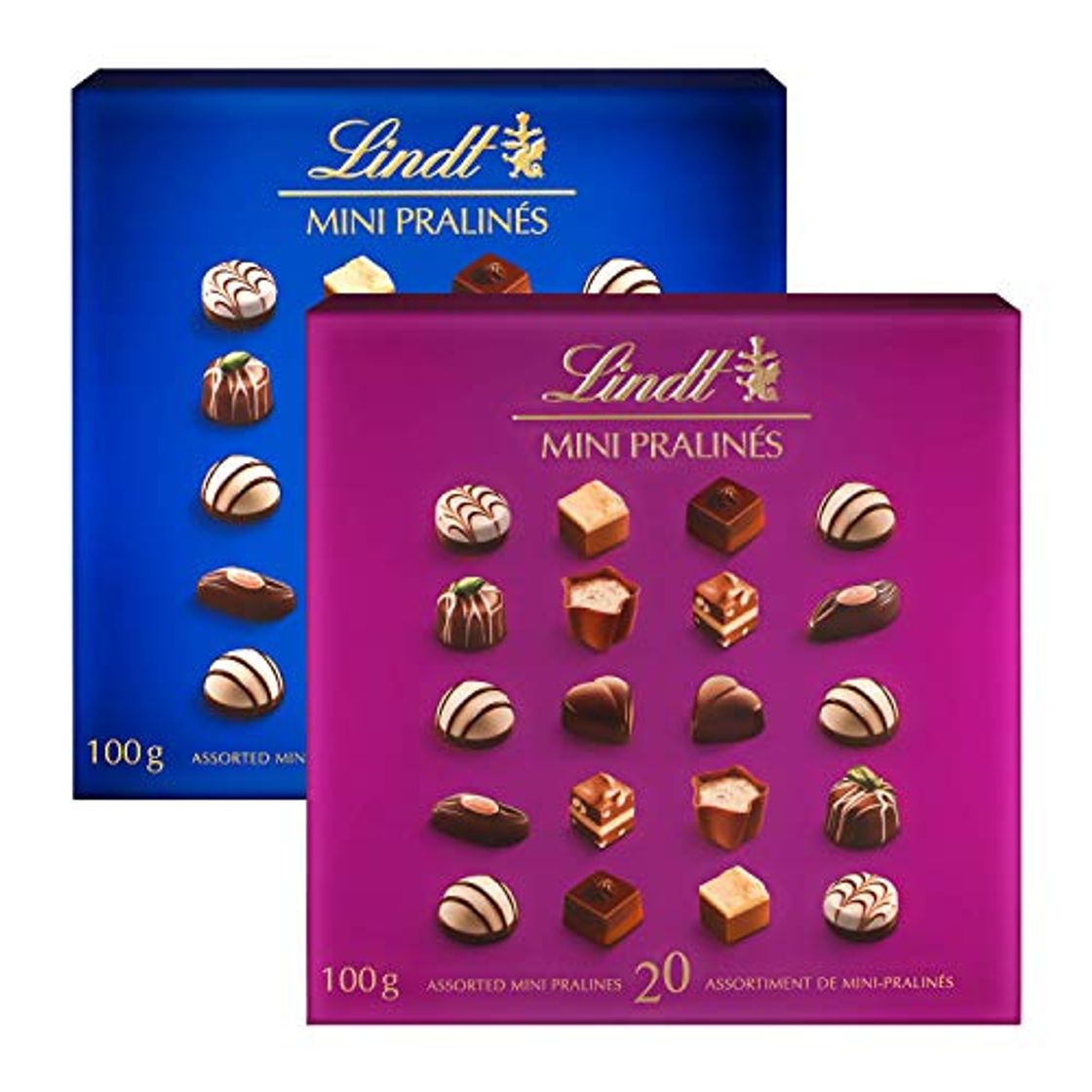 Product Lindt Mini Pralines  Caja de bombones - Surtido de 20 Bombones,