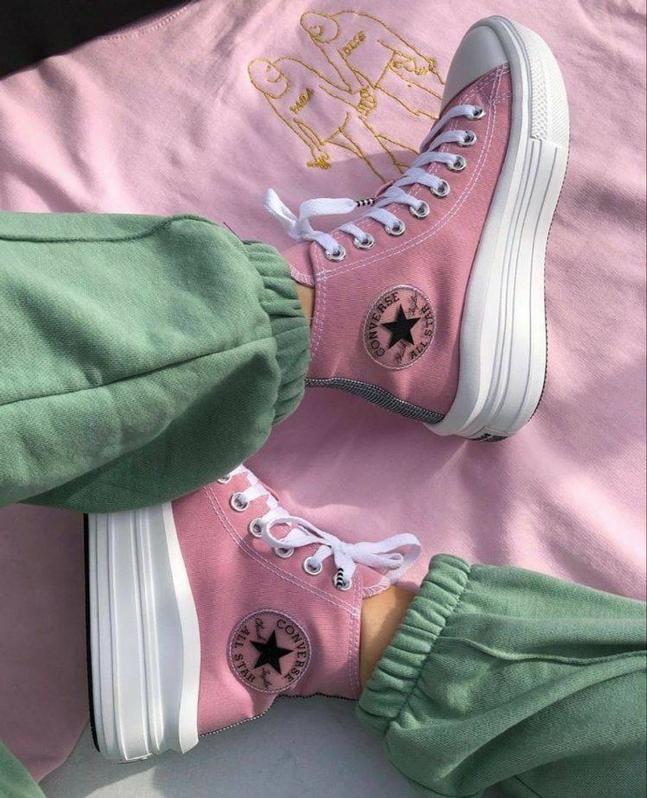 Moda Converse Pink Plataform