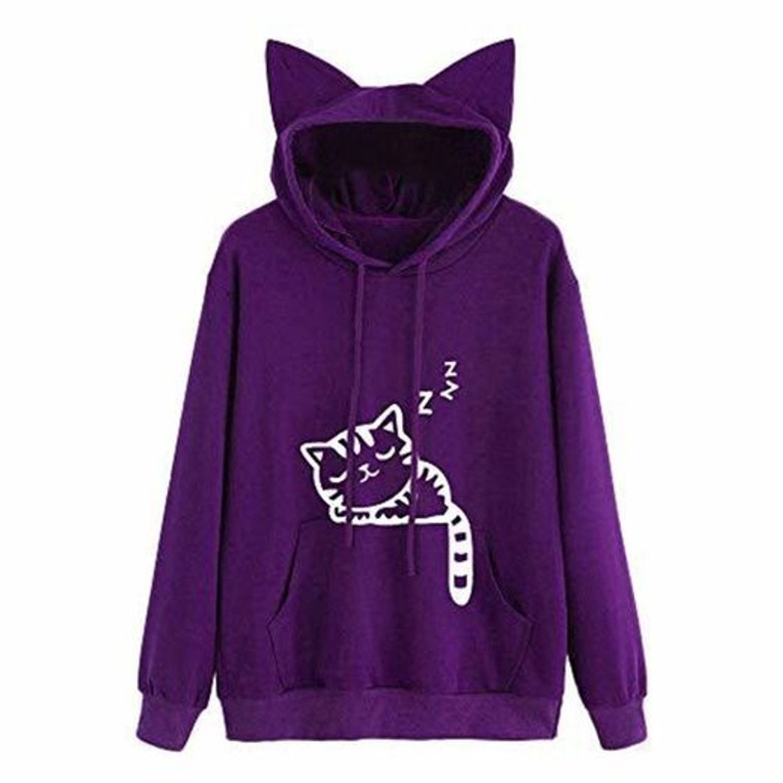 Social Overdose Nueva OtoñO para Mujer Gato De Manga Larga con Capucha De