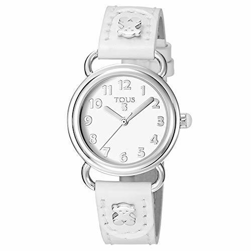 Product Reloj Baby Bear de acero con correa de piel blanca Ref