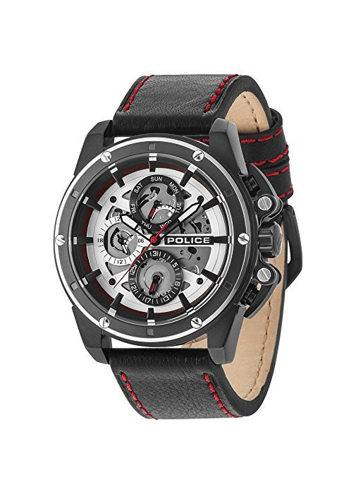Social Police Reloj Multiesfera para Hombre de Cuarzo con Correa en Cuero PL14688JSBS.04